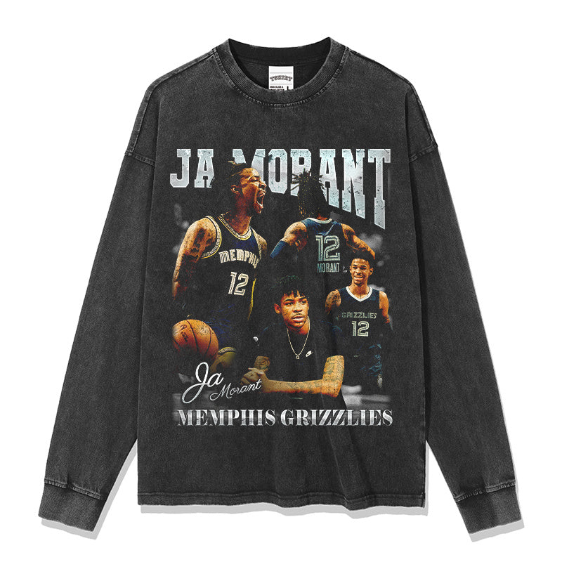 JA MORANT LONG SLEEVE – שחור שטוף