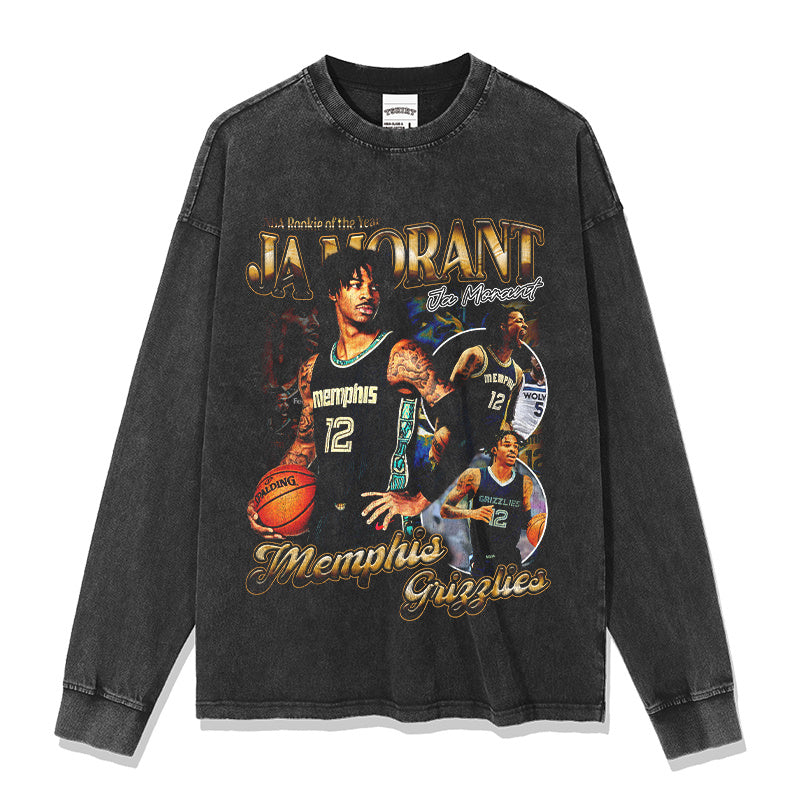 JA MORANT LONG SLEEVE – שחור שטוף