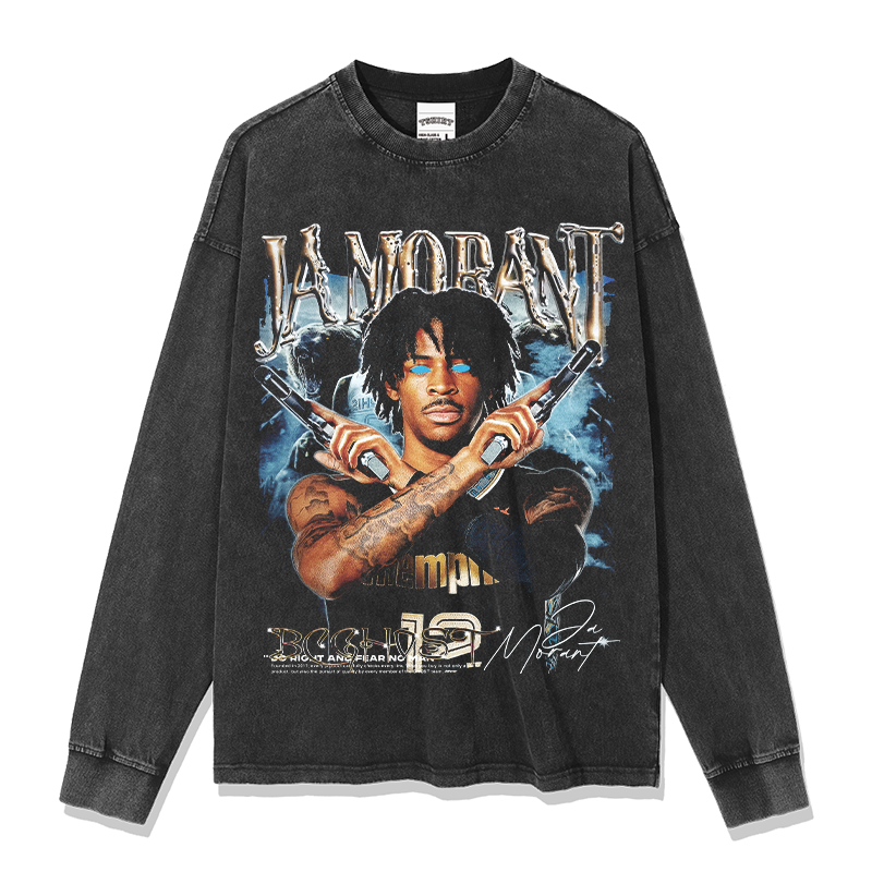 JA MORANT LONG SLEEVE – שחור שטוף