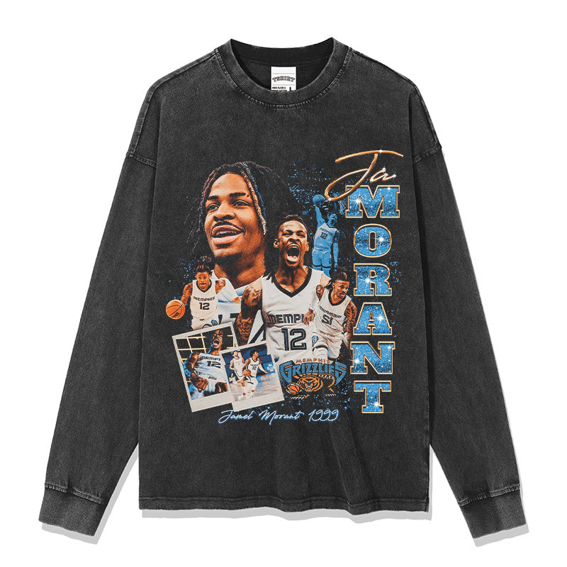 JA MORANT LONG SLEEVE – שחור שטוף