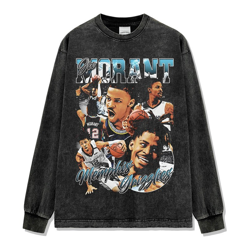 JA MORANT LONG SLEEVE – שחור שטוף