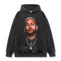 NEYMAR VINTAGE HOODIE – שחור שטוף