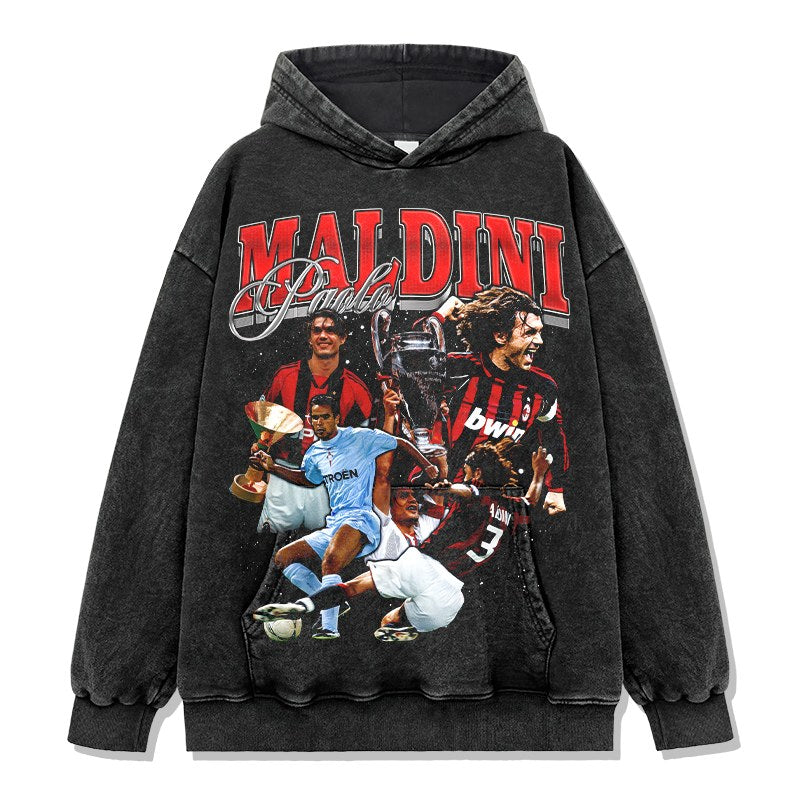 PAOLO MALDINI VINTAGE HOODIE – שחור שטוף