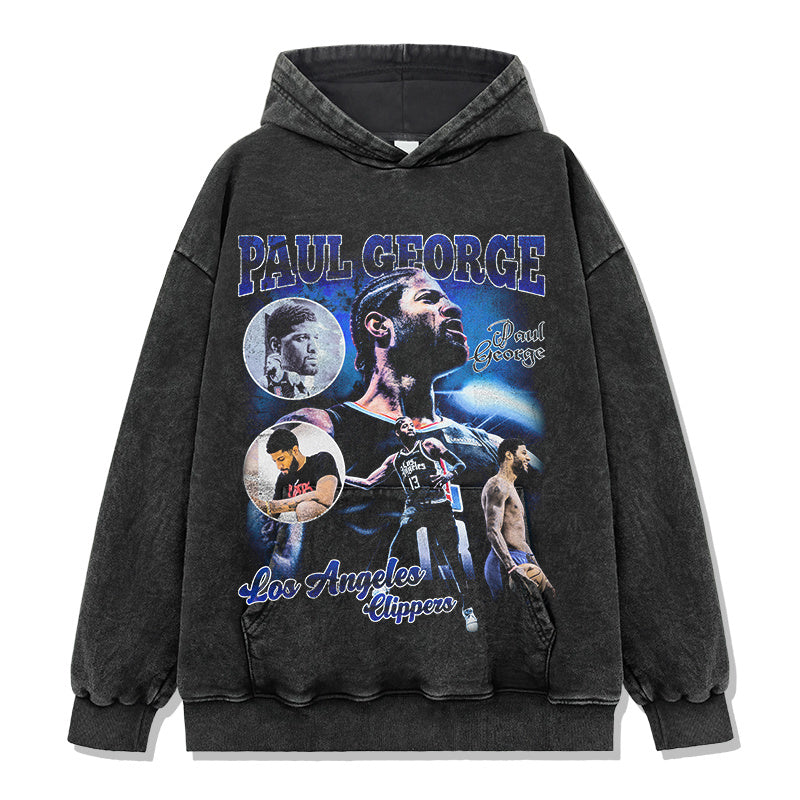 PAUL GEORGE VINTAGE HOODIE – שחור שטוף