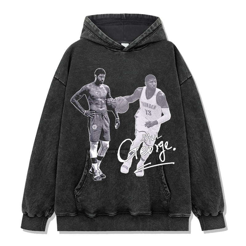 PAUL GEORGE VINTAGE HOODIE – שחור שטוף