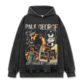 PAUL GEORGE VINTAGE HOODIE – שחור שטוף