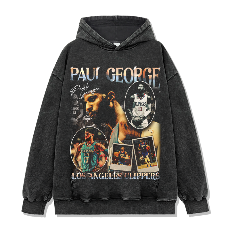 PAUL GEORGE VINTAGE HOODIE – שחור שטוף