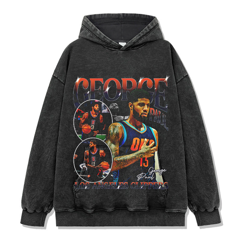 PAUL GEORGE VINTAGE HOODIE – שחור שטוף