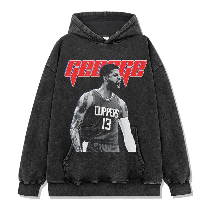 PAUL GEORGE VINTAGE HOODIE – שחור שטוף