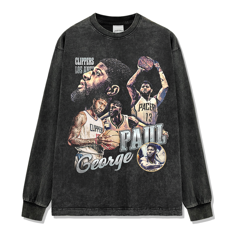 PAUL GEORGE LONG SLEEVE – שחור שטוף