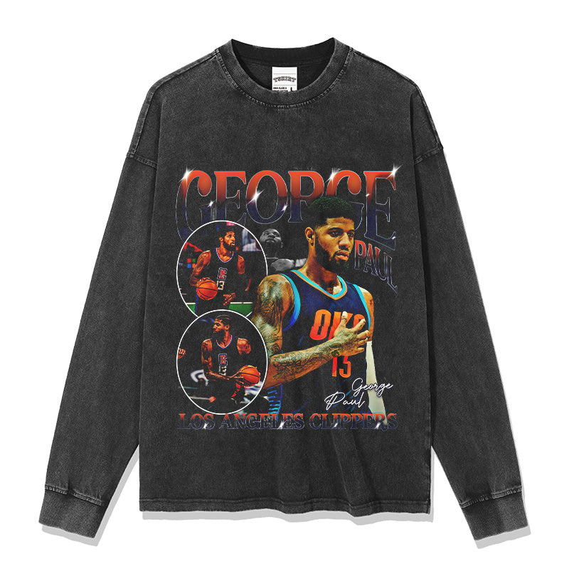 PAUL GEORGE LONG SLEEVE – שחור שטוף