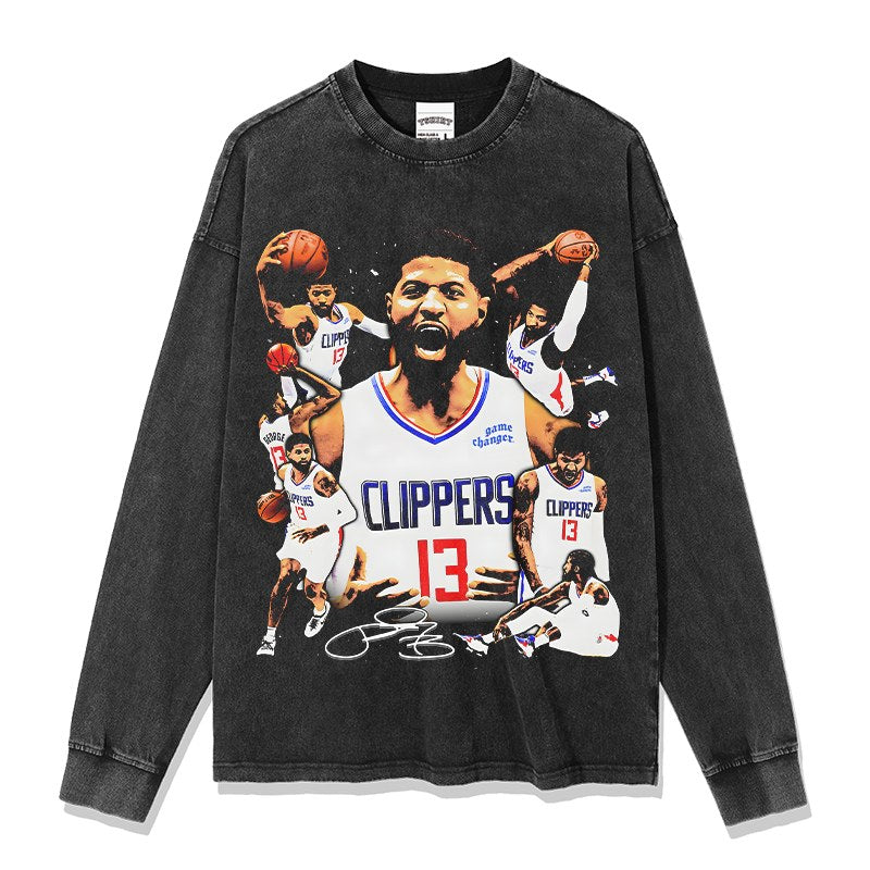 PAUL GEORGE LONG SLEEVE – שחור שטוף