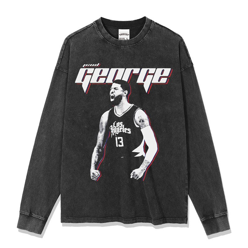 PAUL GEORGE LONG SLEEVE – שחור שטוף