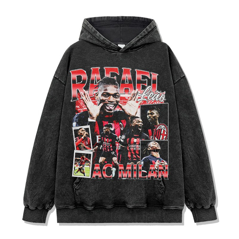 RAFAEL LEÃO VINTAGE HOODIE – שחור שטוף