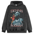 DENNIS RODMAN VINTAGE HOODIE – שחור שטוף