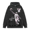 DENNIS RODMAN VINTAGE HOODIE – שחור שטוף