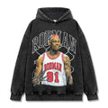 DENNIS RODMAN VINTAGE HOODIE – שחור שטוף