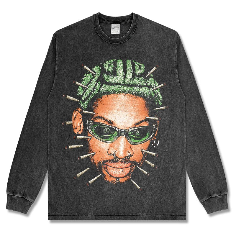DENNIS RODMAN LONG SLEEVE – שחור שטוף