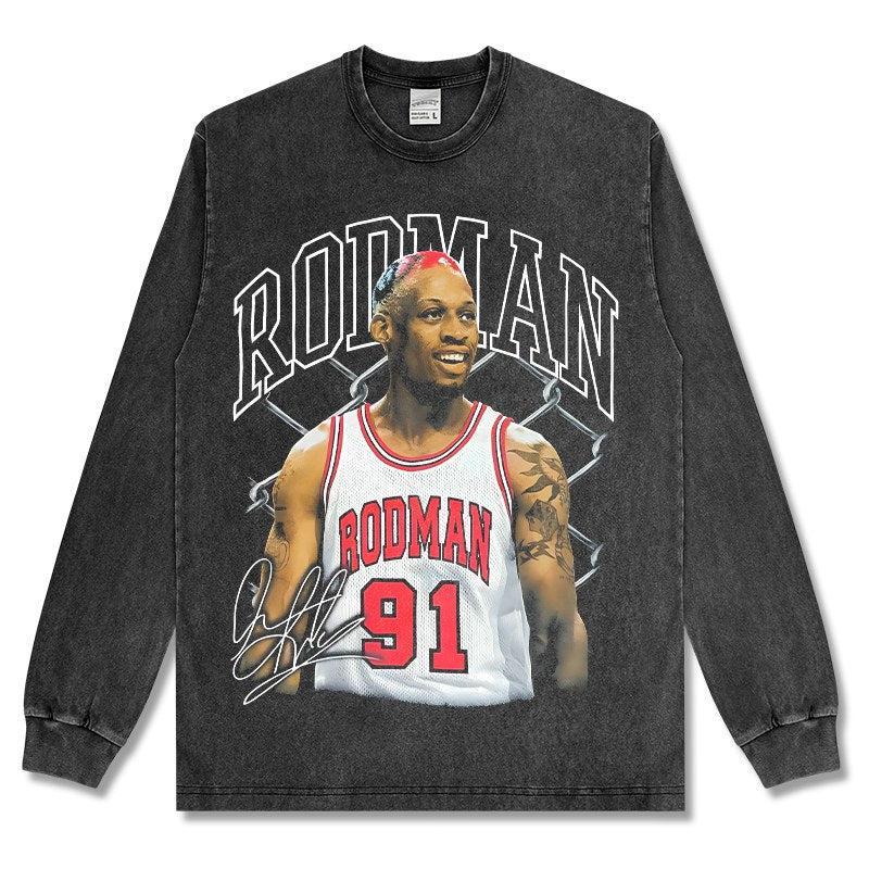 DENNIS RODMAN LONG SLEEVE – שחור שטוף