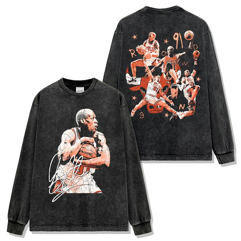 DENNIS RODMAN LONG SLEEVE – שחור שטוף