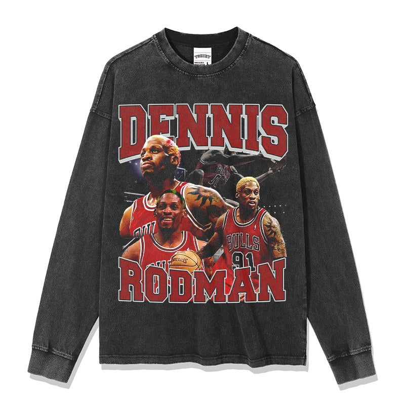 DENNIS RODMAN LONG SLEEVE – שחור שטוף