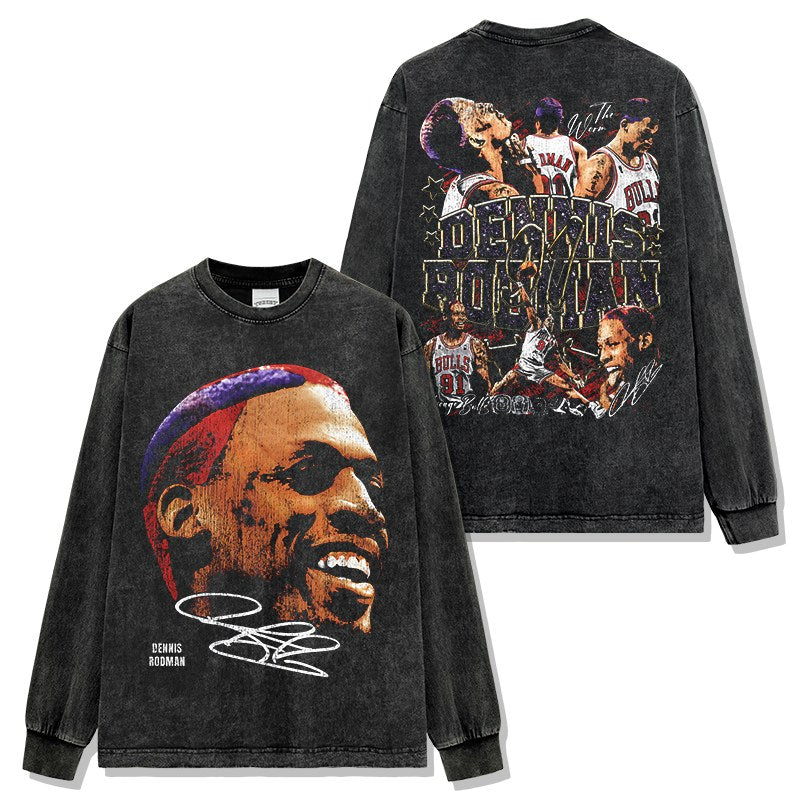 DENNIS RODMAN LONG SLEEVE – שחור שטוף