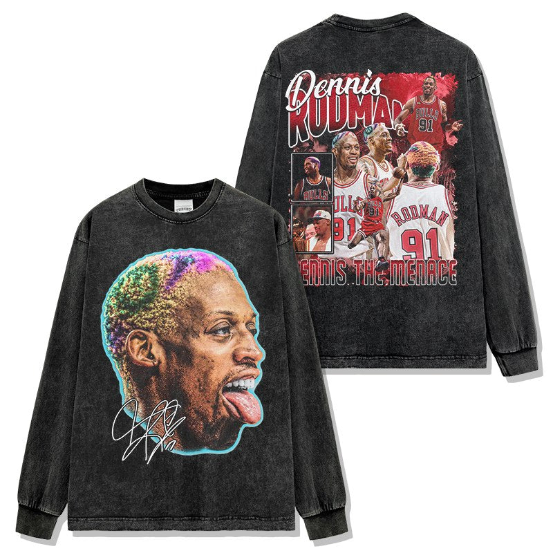 DENNIS RODMAN LONG SLEEVE – שחור שטוף