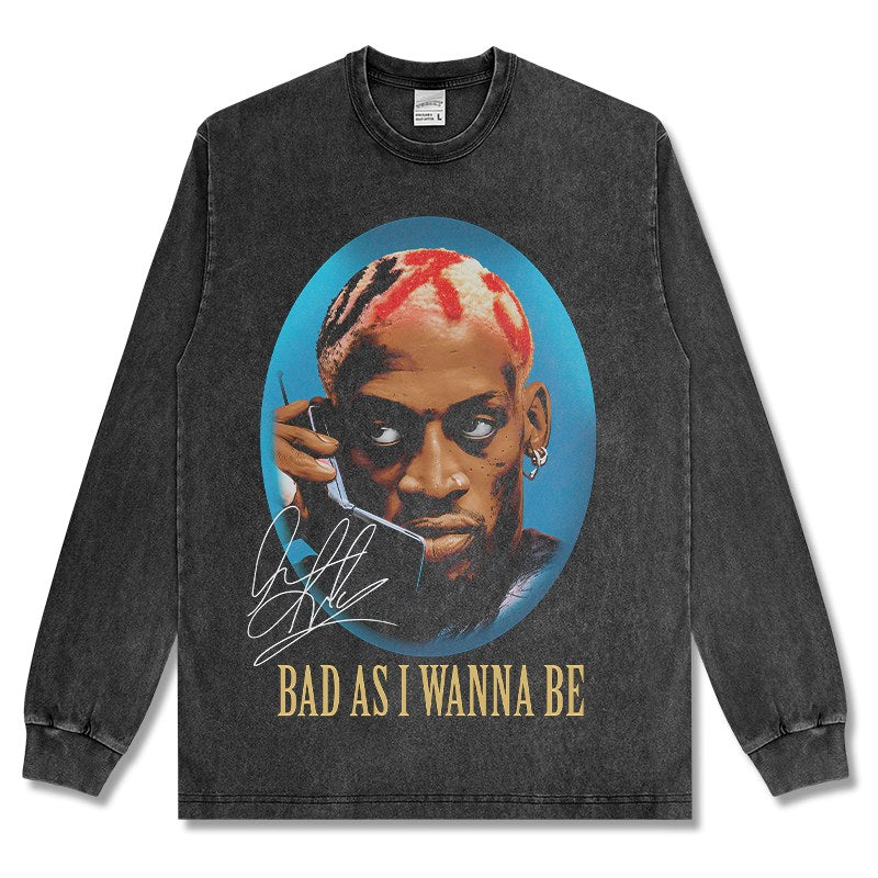 DENNIS RODMAN LONG SLEEVE – שחור שטוף