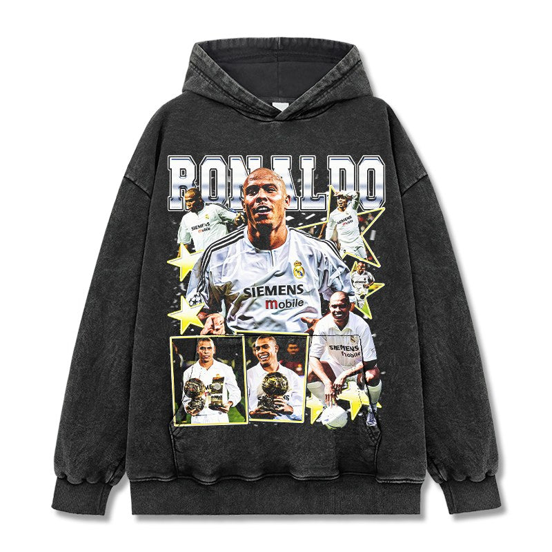 RONALDO NAZÁRIO VINTAGE HOODIE – שחור שטוף