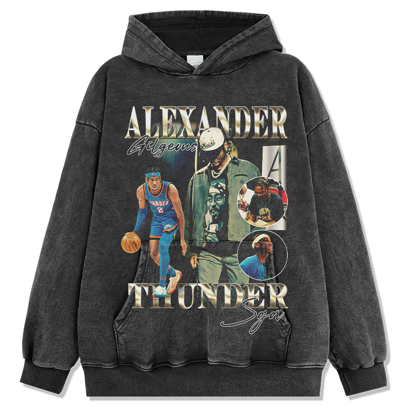 SHAI GILGEOUS-ALEXANDER VINTAGE HOODIE – שחור שטוף