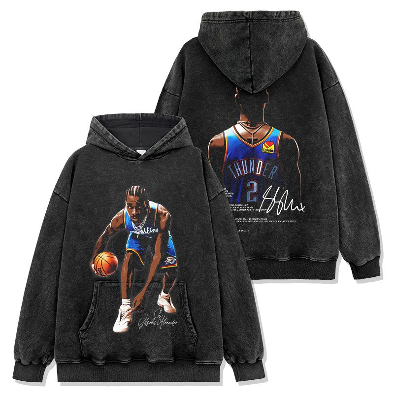 SHAI GILGEOUS-ALEXANDER VINTAGE HOODIE – שחור שטוף