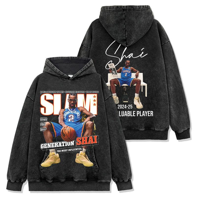 SHAI GILGEOUS-ALEXANDER VINTAGE HOODIE – שחור שטוף