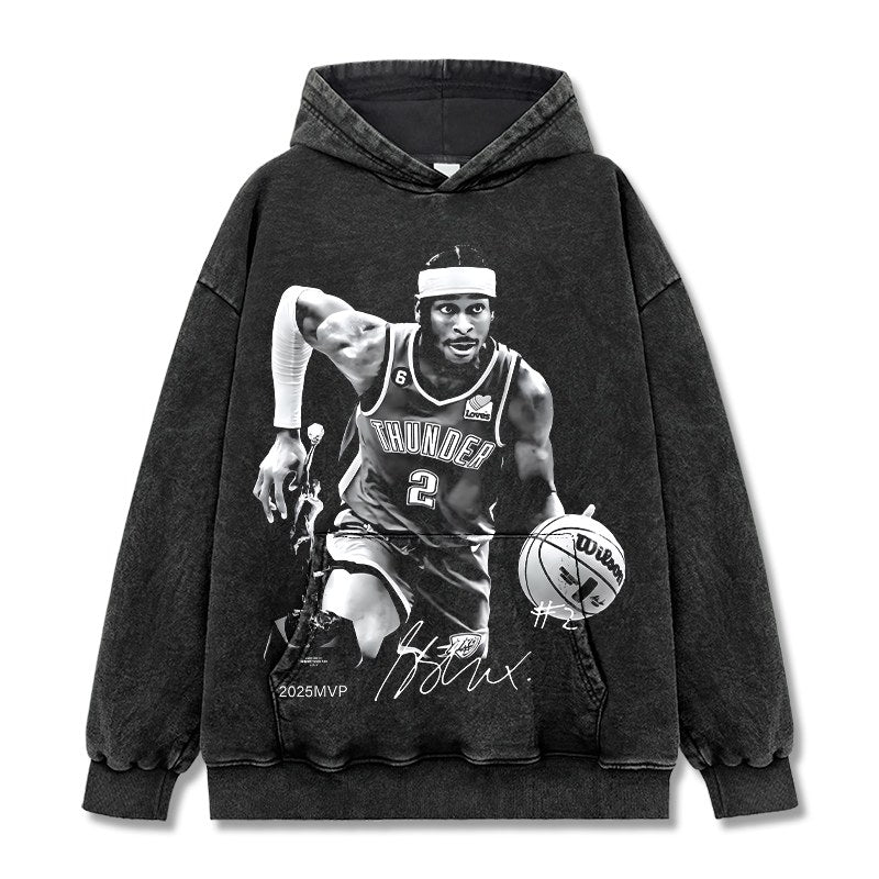 SHAI GILGEOUS-ALEXANDER VINTAGE HOODIE – שחור שטוף