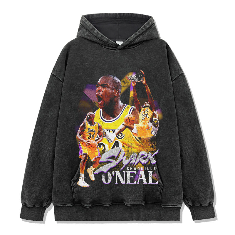 SHAQUILLE O'NEAL VINTAGE HOODIE – שחור שטוף