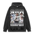 SON HEUNG-MIN VINTAGE HOODIE – שחור שטוף