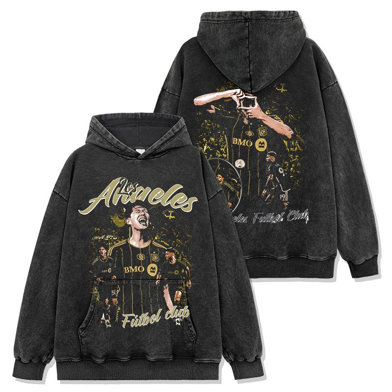 SON HEUNG-MIN VINTAGE HOODIE – שחור שטוף