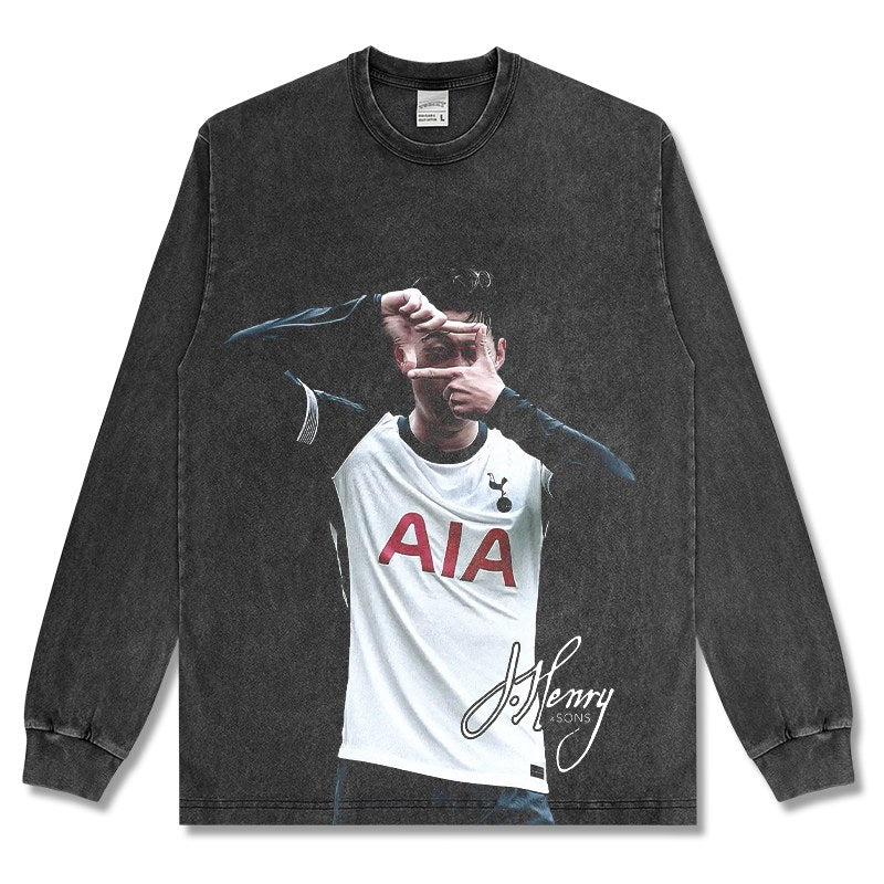 SON HEUNG-MIN LONG SLEEVE – שחור שטוף
