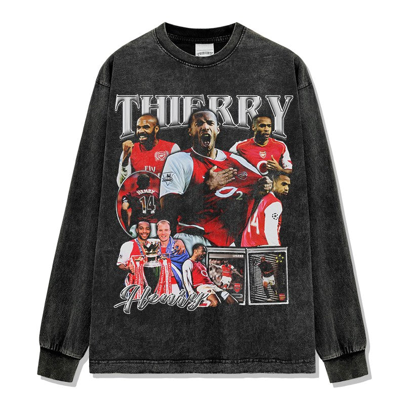 THIERRY HENRY LONG SLEEVE – שחור שטוף
