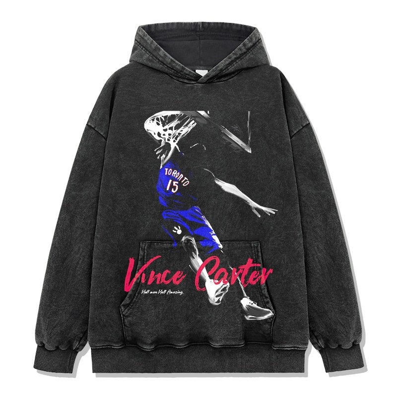 VINCE CARTER VINTAGE HOODIE – שחור שטוף