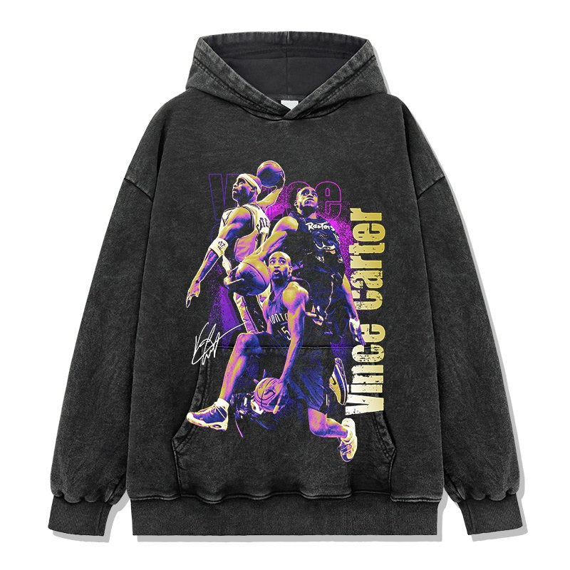 VINCE CARTER VINTAGE HOODIE – שחור שטוף