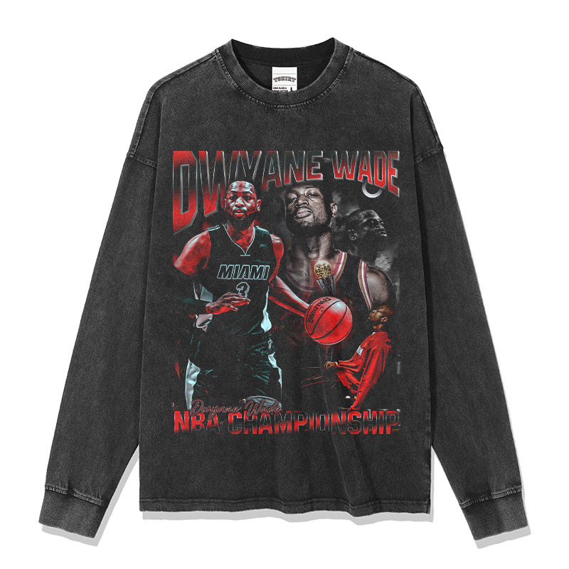 DWYANE WADE LONG SLEEVE – שחור שטוף