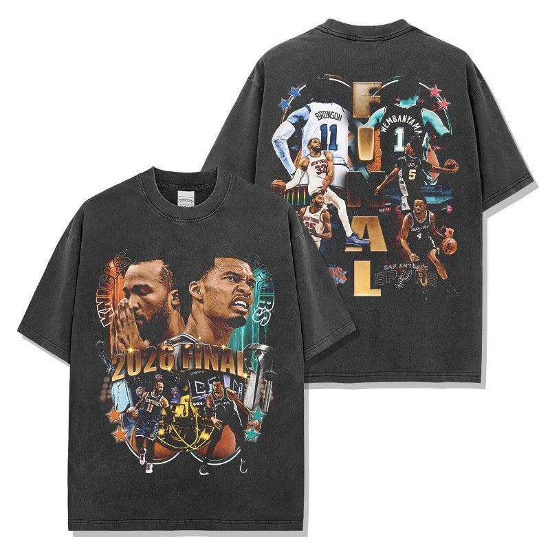 VICTOR WEMBANYAMA & JALEN BRUNSON VINTAGE TEE · SLAM DUNK