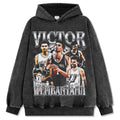 VICTOR WEMBANYAMA VINTAGE HOODIE – שחור שטוף