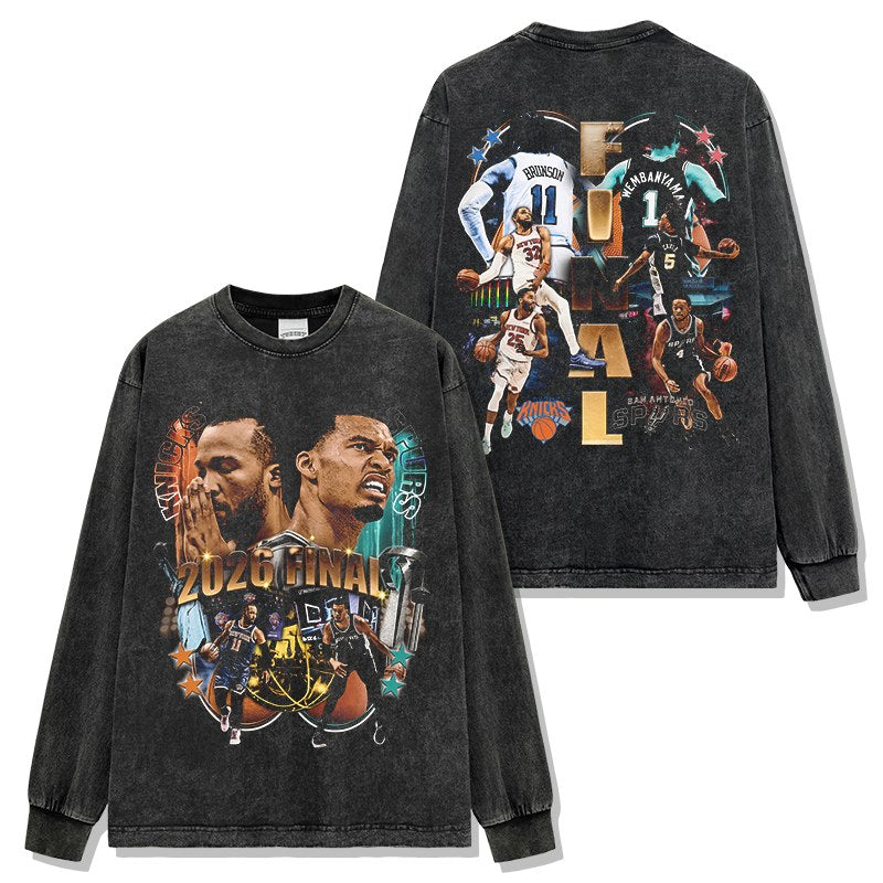 VICTOR WEMBANYAMA & JALEN BRUNSON LONG SLEEVE – שחור שטוף