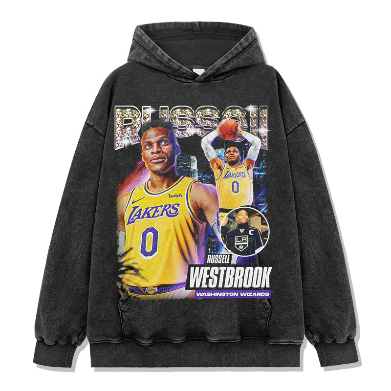 RUSSELL WESTBROOK VINTAGE HOODIE – שחור שטוף