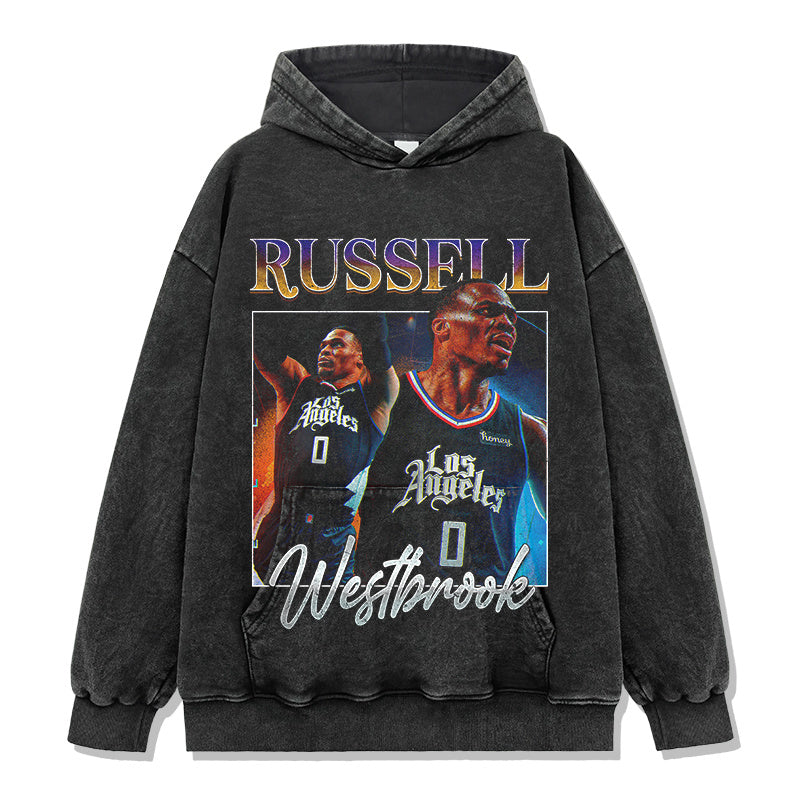 RUSSELL WESTBROOK VINTAGE HOODIE – שחור שטוף