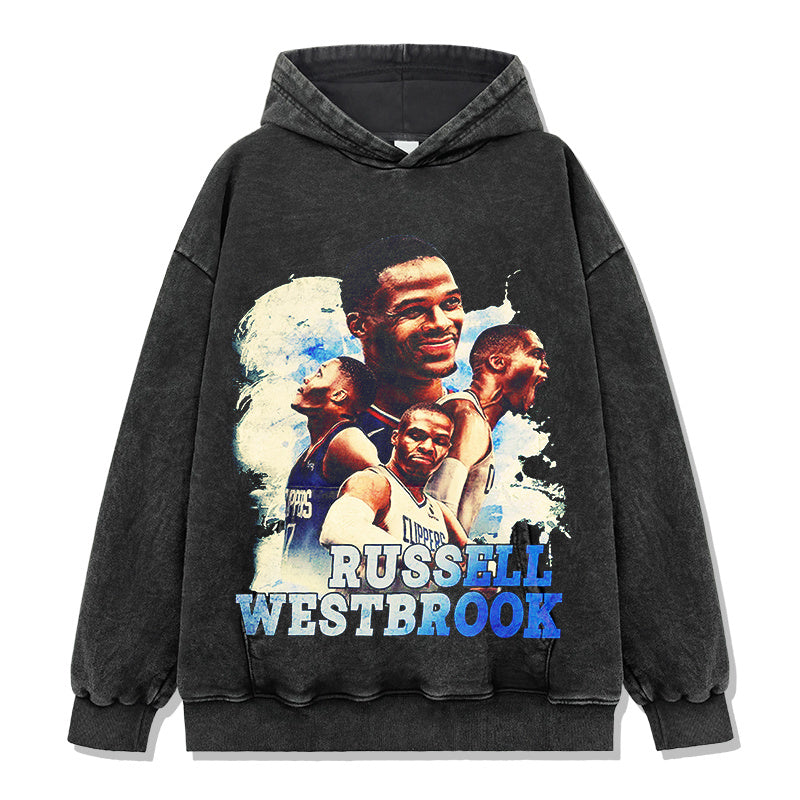 RUSSELL WESTBROOK VINTAGE HOODIE – שחור שטוף