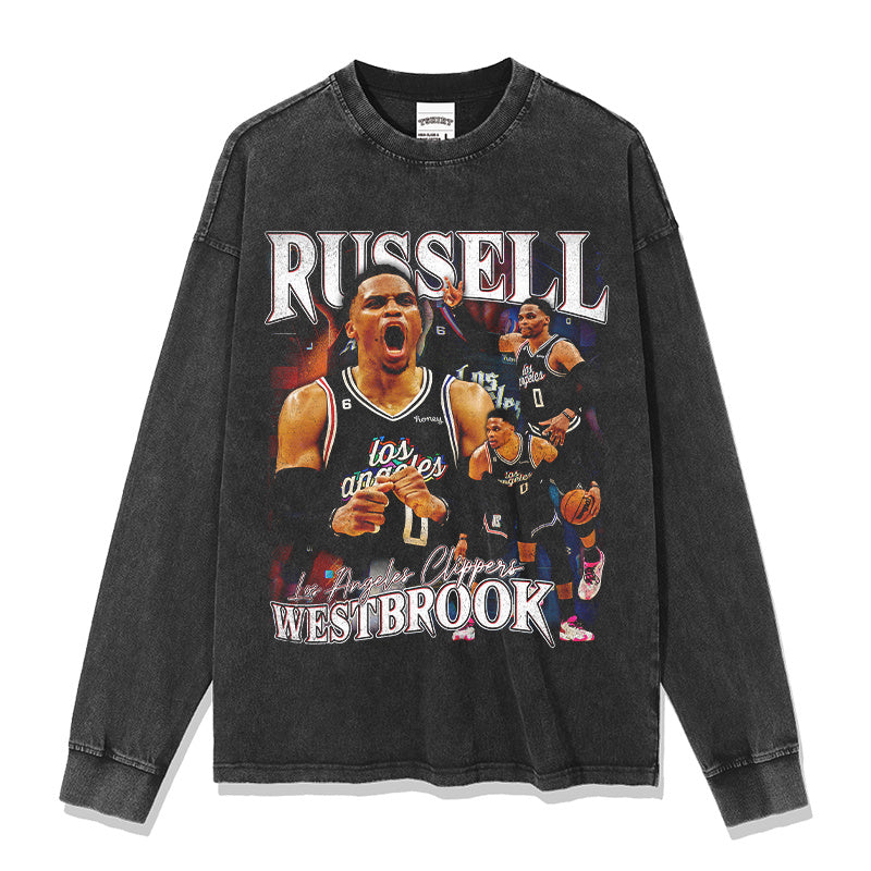 RUSSELL WESTBROOK LONG SLEEVE – שחור שטוף